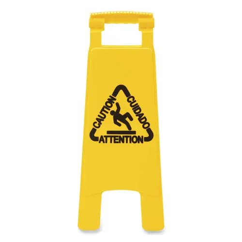 Boardwalk® Site Safety Wet Floor Caution Sign, 2-Sided, Yellow