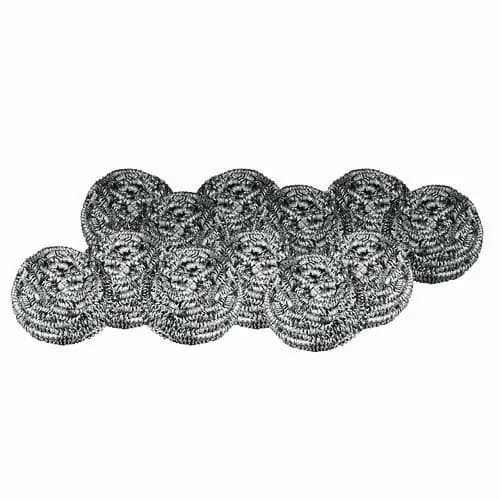 Boardwalk® Stainless Steel Scrubber, Medium Size, Steel Gray, 72/Carton