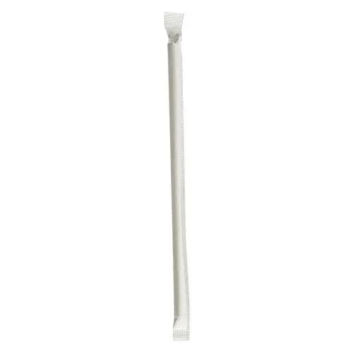 Boardwalk® Wrapped Jumbo Paper Straws, Paper, White, 1,280/Carton