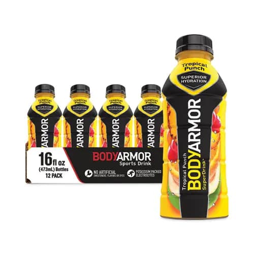 BodyArmor SuperDrink Sports Drink, Tropical Punch, 16 oz, 12/Pack