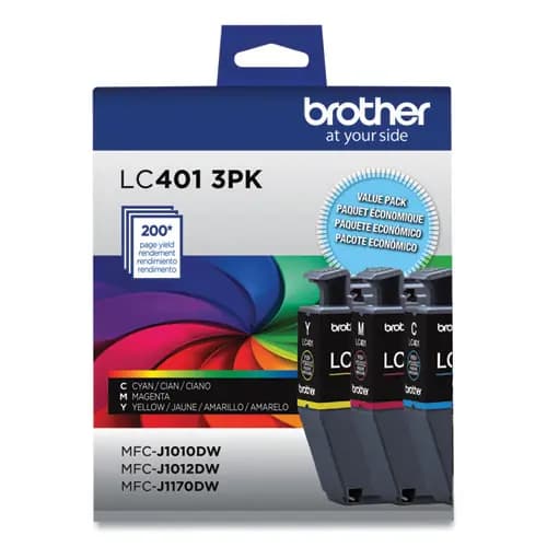 Brother LC4013PKS Ink Cartridges, Cyan/Magenta/Yellow, 3 Pack