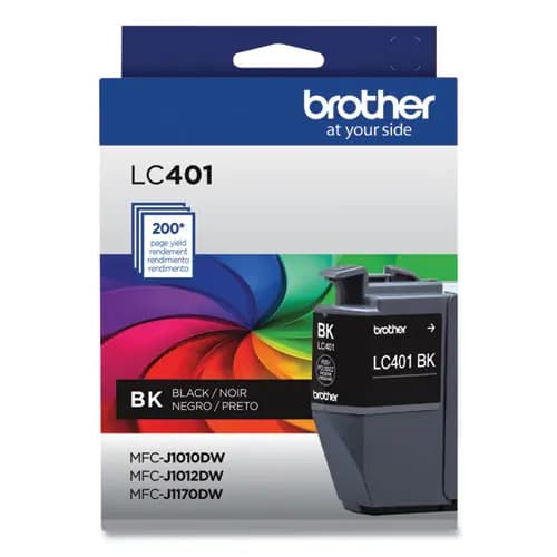 Brother LC401BKS Ink Cartridge, Black, 200 Page Yield