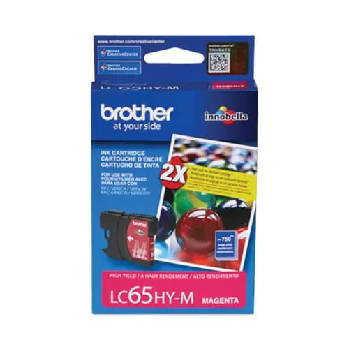 Brother LC65HYM Innobella High-Yield Ink Cartridge, Magenta, 750 Page-Yield