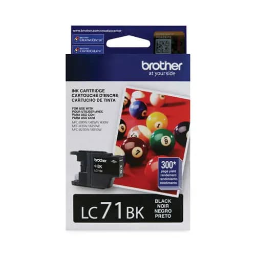 Brother LC71BK Innobella Ink Cartridge, Black, 300 Page Yield