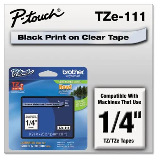Brother P-Touch® TZe Series Standard Adhesive Laminated Labeling Tape