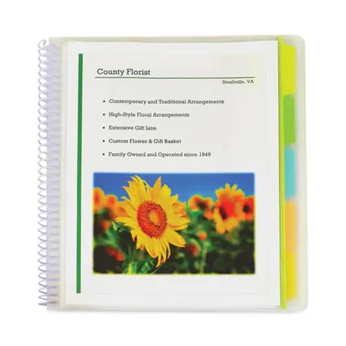 C-Line® 10-Pocket Poly Portfolio with Write-On Tabs, Clear, 8.5 x 11