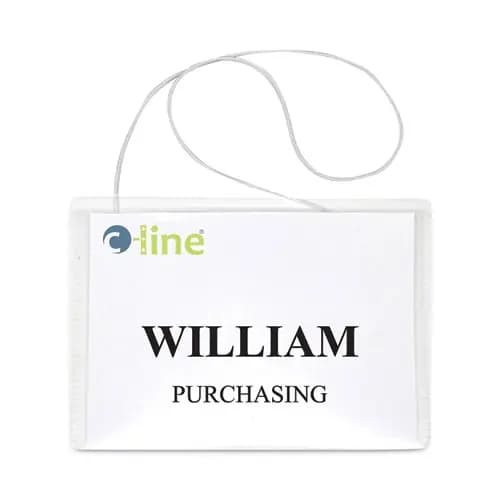 C-Line® Name Badge Kits, Top Load, Clear, Elastic Cord, 50/Box