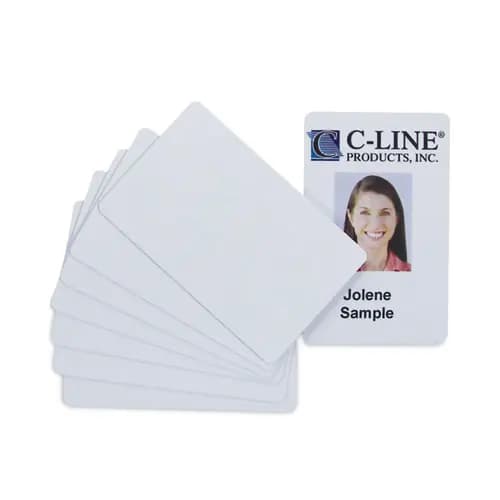 C-Line® PVC ID Badge Card, White, 100/Pack