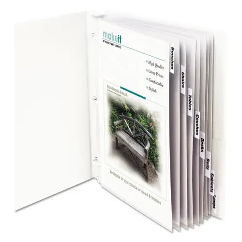 C-Line® Sheet Protectors with Index Tabs, 8 Tabs, Clear, 8/Set, 11 x 8.5 Inch