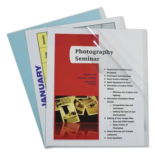 C-Line® Vinyl Report Covers, Binding Bar, 8.5 x 11, Clear/Clear, 100/Box