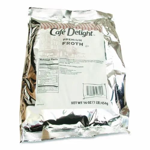 Café Delight Frothy Topping, 16 oz Packet, 12/Carton