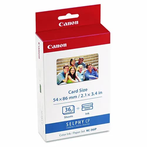 Canon® 7739A001 (KC-36IP) Ink/Paper Combo, Black/Tri-Color