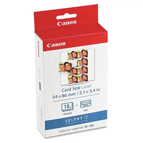Canon® 7740A001 (KC-18IL) Ink/Label Combo, Black/Tri-Color