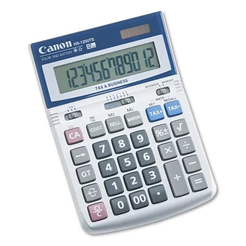 Canon® HS-1200TS Desktop Calculator, 12-Digit LCD