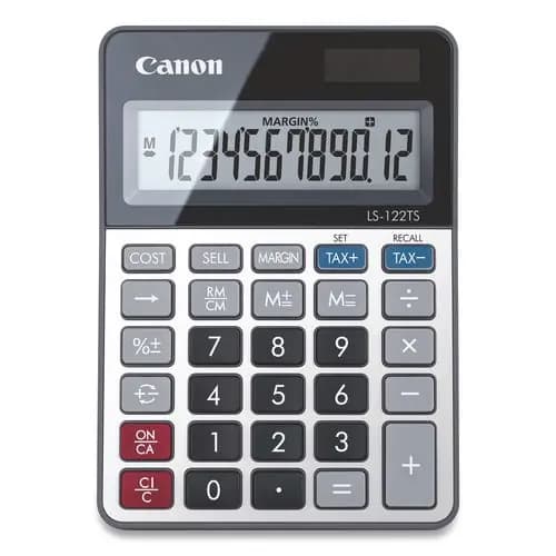 Canon® LS-122TS Desktop Calculator, 12-Digit LCD