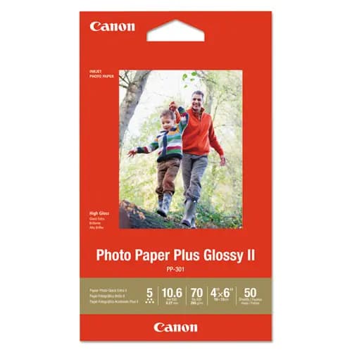 Canon® Photo Paper Plus Glossy II, 4 x 6, Glossy White, 50 Sheets