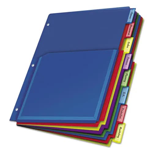 Cardinal® Expanding Pocket Index Dividers, 8-Tab, 11 x 8.5, Assorted, 1 Set