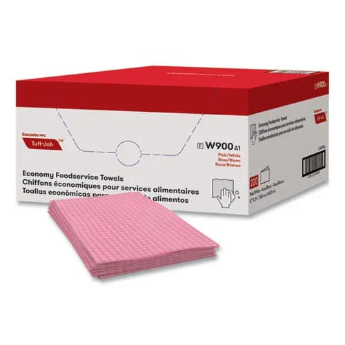 Cascades PRO Tuff-Job Foodservice Towels, Pink/White, 200 Towels/Carton