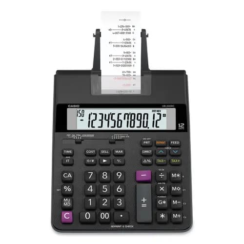 Casio® HR200RC Printing Calculator, Black/Red Print, 2.4 Lines/Sec