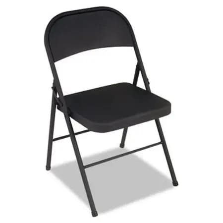 Chair, Folding, All Steel, Black