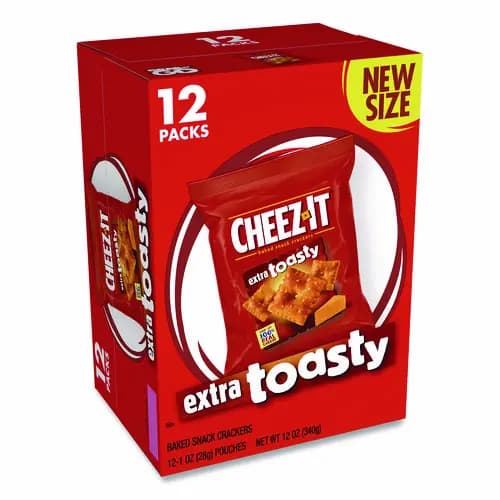 Cheez-It® Baked Snack Crackers, Extra Toasty, 1 oz Bags, 12/Box