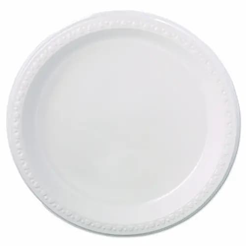 Chinet® Heavyweight Plastic Plates, 9" dia, White, 125/Pack, 4 Packs/Carton
