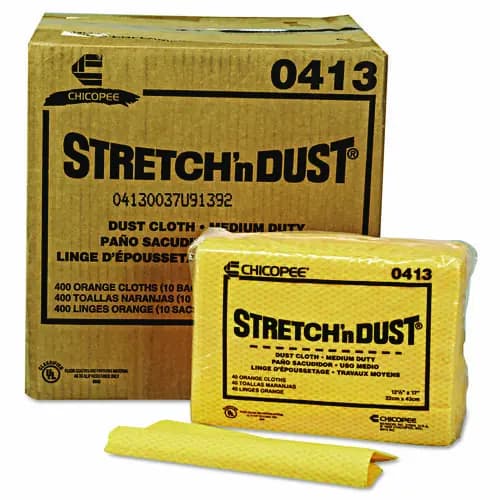 Chix® Stretch 'n Dust Cloths, Yellow, 40 Cloths/Pack, 10 Packs/Carton