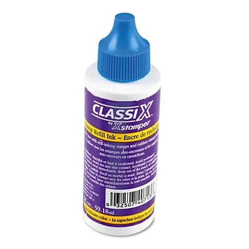 ClassiX® Refill Ink for ClassiX® Stamps, 2 oz Bottle, Blue