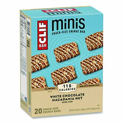 CLIF® Bar Energy Bar Minis, White Chocolate Macadamia Nut, 1 oz, 20/Box