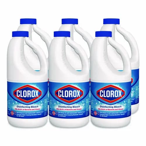 Clorox® Concentrated Regular Disinfecting Bleach, 43 oz Bottle, 6/Carton