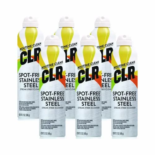 CLR® Spot-Free Stainless Steel Cleaner, Citrus, 12 oz Can, 6/Carton