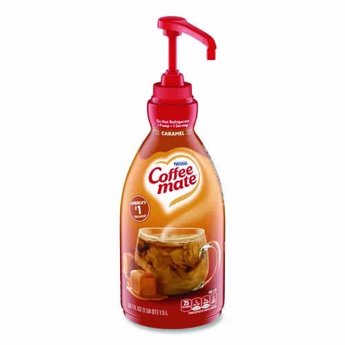 Coffee mate® Liquid Creamer Pump Bottle, Caramel, 50.7 oz