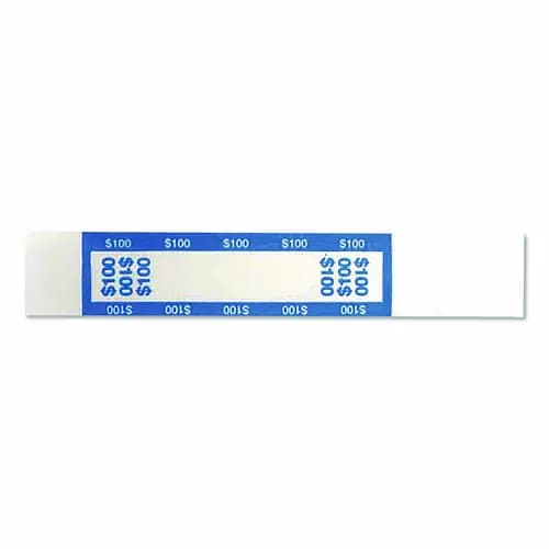 CONTROLTEK® Currency Straps, $100, Self-Adhesive, 1,000/Pack