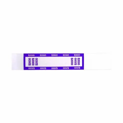 CONTROLTEK® Currency Straps, $20 Bill, $2,000, Self-Adhesive, 1,000/Pack