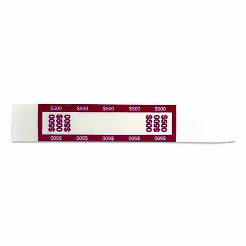 CONTROLTEK® Currency Straps, $500, Self-Adhesive, 1,000/Pack