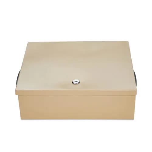 CONTROLTEK® Jumbo Locking Cash Box, Sand, 14.38" x 11" x 4.13"