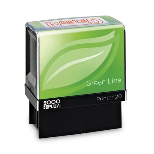COSCO 2000PLUS® Green Line Message Stamp, Posted, Red, 1.5" x 0.56"