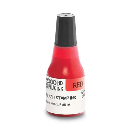 COSCO 2000PLUS® Pre-Ink High Definition Refill Ink, Red, 0.9 oz Bottle