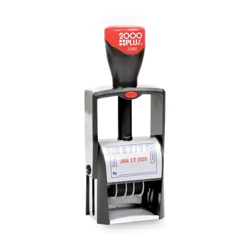 COSCO 2000PLUS® Self-Inking Heavy-Duty Line Dater, 1.25 x 1.83, Red/Blue