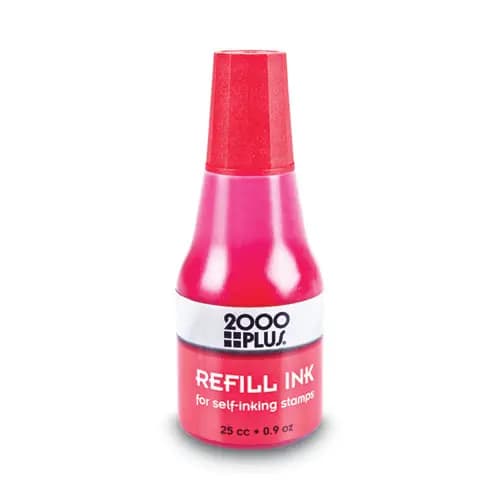 COSCO 2000PLUS® Self-Inking Refill Ink, Red, 0.9 oz Bottle