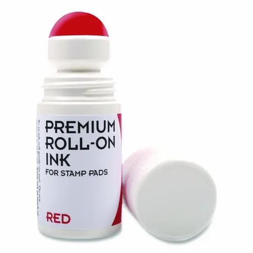 COSCO Premium Roll-On Ink, 2 oz, Red