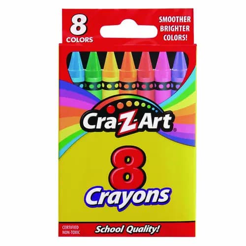 Cra-Z-Art® Crayons, 8 Assorted Colors, 8/Pack