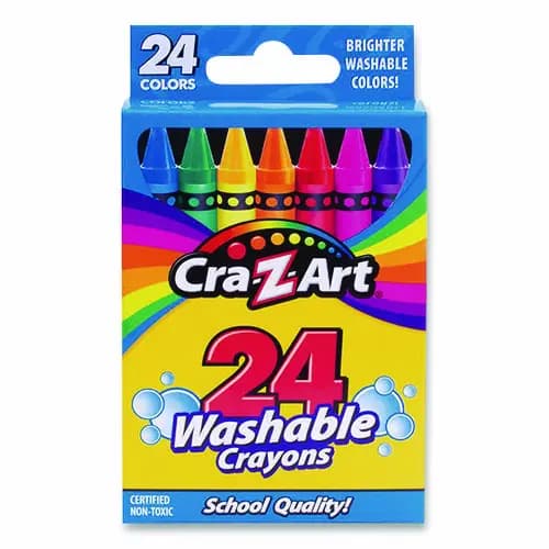 Cra-Z-Art® Washable Crayons, Assorted, 24/Pack