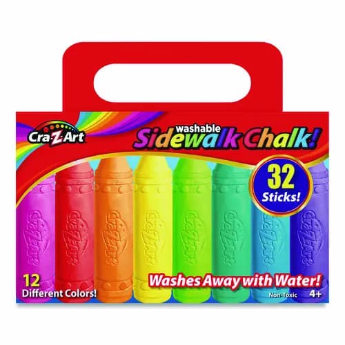 Cra-Z-Art® Washable Sidewalk Chalk, 12 Assorted Colors, 32 Sticks/Box