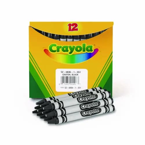 Crayola® Bulk Crayons, Black, 12/Box