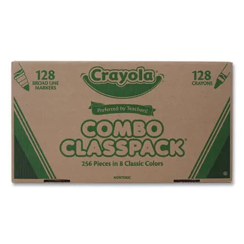 Crayola® Crayons and Markers Combo Classpack, Eight Colors, 256 Pieces