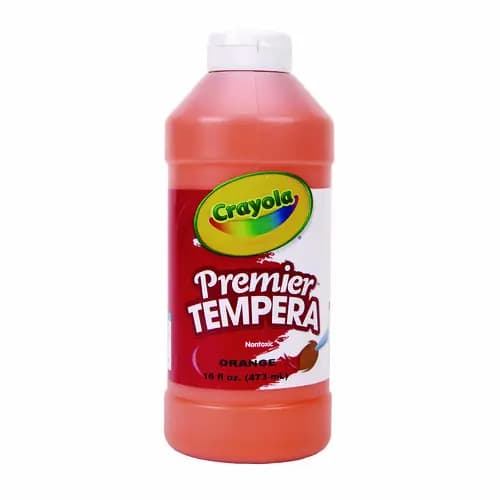 Crayola® Premier Tempera Paint, Orange, 16 oz Bottle