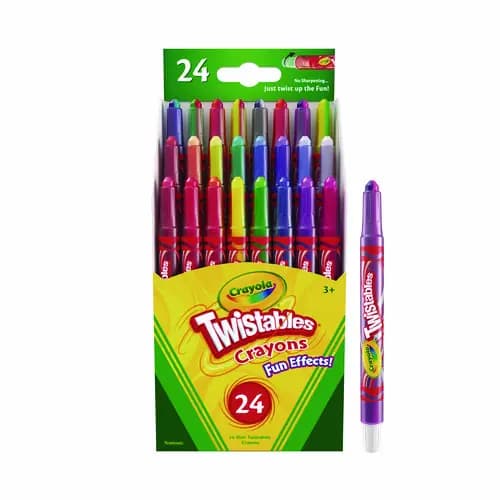 Crayola® Twistables Mini Crayons, Fun Effects, Assorted, 24/Pack