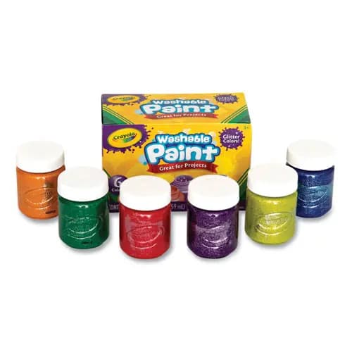 Crayola® Washable Paint, 6 Assorted Classic Colors, 2 oz Bottles, Pack of 6