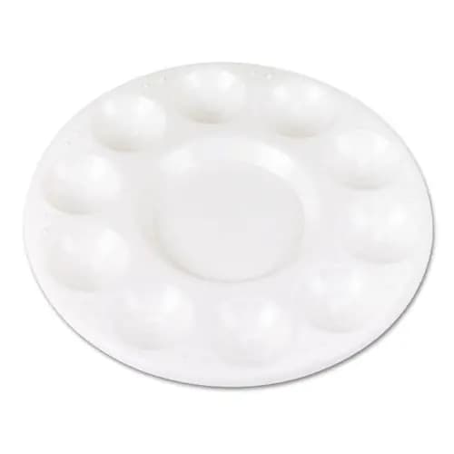 Creativity Street® Round Plastic Paint Trays for Classroom, White, 10/Pack
